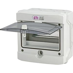 ETI Oberflächenverteiler ECH-4G, 1-reihig, 4 Module, Feuchtraum IP65, Kunststoff, Dreiphasig ETI Oberflächenverteiler ECH-4G, 1-reihig, 4 Module, Feuchtraum IP65, Kunststoff, Dreiphasig