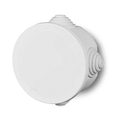 ELEKTRO-PLAST Abzweigdose runde mit Drosseln PO 75X42mm Industriegehäuse Abzweigkasten (2077), Weiß ELEKTRO-PLAST Abzweigdose runde mit Drosseln PO 75X42mm Industriegehäuse Abzweigkasten (2077), Weiß