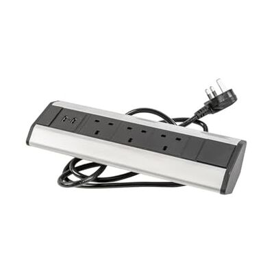 GTV Eck-Steckdosenleiste – 3X UK-Steckdose + 2X USB (5V/2.1A) – Möbel-Einbau – 3600W – 1,5 m Kabel – Silber – ohne Logo – für Büro, Küche, Werkstatt GTV Eck-Steckdosenleiste – 3X UK-Steckdose + 2X USB (5V/2.1A) – Möbel-Einbau – 3600W – 1,5 m Kabel – Silber – ohne Logo – für Büro, Küche, Werkstatt