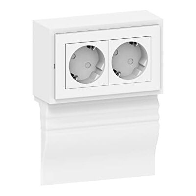 Cablecoach Habengut 2-fach Steckdoseneinheit für Sockelleiste "Berliner Profil" aus PVC, Weiß Cablecoach Habengut 2-fach Steckdoseneinheit für Sockelleiste "Berliner Profil" aus PVC, Weiß