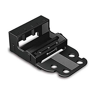 WAGO Befestigungsadapter 221-525/000-004 für 5 Leiter-Klemmen, 4 mm², 10 Stück, mit Rastfuß, geeignet für stehende Montierung von Verbindungsklemmen, schwarz WAGO Befestigungsadapter 221-525/000-004 für 5 Leiter-Klemmen, 4 mm², 10 Stück, mit Rastfuß, geeignet für stehende Montierung von Verbindungsklemmen, schwarz