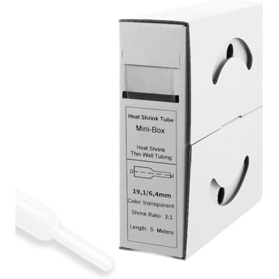 Offgridtec 5m Schrumpfschlauch mit Kleber 19 mm > 6 mm, 3:1 Schrumpfrate, Dual-Wand, Halogenfrei, Flammhemmend, Wasserdichte Kabelisolierung, Leicht zu Schneiden, Inklusive Spenderbox, transparent Offgridtec 5m Schrumpfschlauch mit Kleber 19 mm > 6 mm, 3:1 Schrumpfrate, Dual-Wand, Halogenfrei, Flammhemmend, Wasserdichte Kabelisolierung, Leicht zu Schneiden, Inklusive Spenderbox, transparent