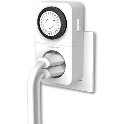 REV Zeitschaltuhr Steckdose COMBINI 24h Format, 48 Zeiten a 30min mechanischer Timer Steckdose mit Kombi-Stecksystem, max. 16A/3680W, weiß REV Zeitschaltuhr Steckdose COMBINI 24h Format, 48 Zeiten a 30min mechanischer Timer Steckdose mit Kombi-Stecksystem, max. 16A/3680W, weiß