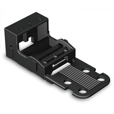 WAGO Befestigungsadapter 221-513/000-004 für 3 Leiter-Klemmen, 4 mm², 10 Stück, mit Rastfuß, geeignet für liegende Montierung von Verbindungsklemmen, schwarz WAGO Befestigungsadapter 221-513/000-004 für 3 Leiter-Klemmen, 4 mm², 10 Stück, mit Rastfuß, geeignet für liegende Montierung von Verbindungsklemmen, schwarz