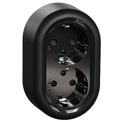 Schneider Electric Elso Schuko-Steckdose, 2-fach, Berührungsschutz, Aufputz, 16A 250V AC, Renova, schwarz rund, Artikelnummer WDE015996 Schneider Electric Elso Schuko-Steckdose, 2-fach, Berührungsschutz, Aufputz, 16A 250V AC, Renova, schwarz rund, Artikelnummer WDE015996