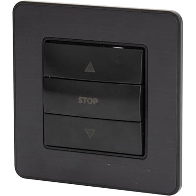 Zenitech – Einzel-Rollladen-Steuerschalter 10 A – gebürstetes schwarzes Metall – Kouro-Reihe Zenitech – Einzel-Rollladen-Steuerschalter 10 A – gebürstetes schwarzes Metall – Kouro-Reihe