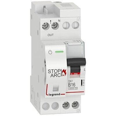 Legrand , DX3 AFDD Brandschutzschalter mit LS-Schalter B16 A, 1P+NR, 6kA, 230VAC, 2 Teilungseinheiten, Neutralleiteranschluss verschienbar, 415922 Legrand , DX3 AFDD Brandschutzschalter mit LS-Schalter B16 A, 1P+NR, 6kA, 230VAC, 2 Teilungseinheiten, Neutralleiteranschluss verschienbar, 415922