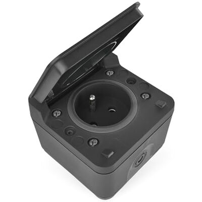 EMOS Cyklone Outdoor-Steckdose mit Klappdeckel/Wandsteckdose in French-Standard wasserdicht IP55 für Innen/Außen/Feuchtraum Aufputz zur Wandmontage Grau/Anthrazit EMOS Cyklone Outdoor-Steckdose mit Klappdeckel/Wandsteckdose in French-Standard wasserdicht IP55 für Innen/Außen/Feuchtraum Aufputz zur Wandmontage Grau/Anthrazit