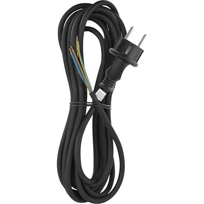 EMOS Gummi-Anschlussleitung 5 m, Zuleitungskabel, Anschlusskabel für mittlere mechanische Belastung, Verbindungskabel Schuko, 3 x 1.0 mm2, H05RN-F Gummi/Neopren, Schwarz EMOS Gummi-Anschlussleitung 5 m, Zuleitungskabel, Anschlusskabel für mittlere mechanische Belastung, Verbindungskabel Schuko, 3 x 1.0 mm2, H05RN-F Gummi/Neopren, Schwarz
