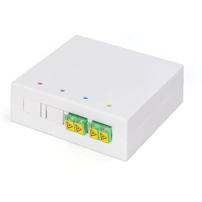 Digitus FTTH Gehäuse 2X LC/APC Duplex Kupplung mit Shutter Singlemode-Glasfaser integrierte LWL-Spleißkassette IP45 Schutzklasse Wand- oder Hutschienen-Montage Weiß Digitus FTTH Gehäuse 2X LC/APC Duplex Kupplung mit Shutter Singlemode-Glasfaser integrierte LWL-Spleißkassette IP45 Schutzklasse Wand- oder Hutschienen-Montage Weiß