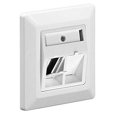 goobay 95902 Keystone Einbaurahmen 2 Port / Netzwerk Dose für 2x RJ45 Keystone Module / 2-fach Aufputzdose / Snap-In-System / Anschlussdose / Weiß goobay 95902 Keystone Einbaurahmen 2 Port / Netzwerk Dose für 2x RJ45 Keystone Module / 2-fach Aufputzdose / Snap-In-System / Anschlussdose / Weiß