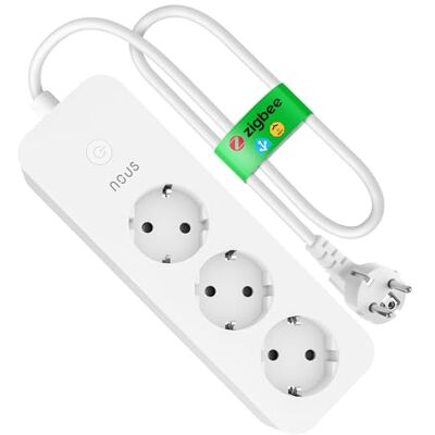 NOUS UPD 03.2026- Smart Steckdosenleiste 16A, ZigBee Hub erforderlich, 3-Fach ZigBee Power Strip mit Energieüberwachung, 1.8m Kabel, App-Steuerung, Kompatibel mit Zigbee2MQTT, Alexa, Home Assistant NOUS UPD 03.2026- Smart Steckdosenleiste 16A, ZigBee Hub erforderlich, 3-Fach ZigBee Power Strip mit Energieüberwachung, 1.8m Kabel, App-Steuerung, Kompatibel mit Zigbee2MQTT, Alexa, Home Assistant