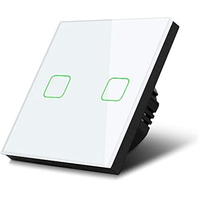 Maclean MCE712W 2-Fach Touch Wechselschalter Lichtschalter Kreuzschalter Wandschalter Treppenschalter mit Farbwechsel LED Hintergrundbeleuchtung Einbauschalter (2-Fach Eckig, Weiß) Maclean MCE712W 2-Fach Touch Wechselschalter Lichtschalter Kreuzschalter Wandschalter Treppenschalter mit Farbwechsel LED Hintergrundbeleuchtung Einbauschalter (2-Fach Eckig, Weiß)