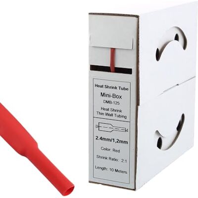 Offgridtec 10m Schrumpfschlauch mit Kleber 2,4mm > 1,2mm Schrumpfrate, Dual-Wand, Halogenfrei, Flammhemmend, Wasserdichte Kabelisolierung, Leicht zu Schneiden, Inklusive Spenderbox, rot Offgridtec 10m Schrumpfschlauch mit Kleber 2,4mm > 1,2mm Schrumpfrate, Dual-Wand, Halogenfrei, Flammhemmend, Wasserdichte Kabelisolierung, Leicht zu Schneiden, Inklusive Spenderbox, rot
