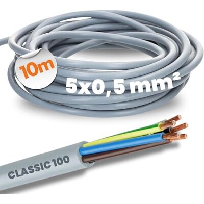 Lapp 10 Meter 00100034 Ölflex Classic 100 Steuerleitung 5x0,5 mm² mit grün-gelben Schutzleiter 5G0,5 mm² I 5 Adern Kabel I Farbcodierte PVC Leitung 5 adrig Lapp 10 Meter 00100034 Ölflex Classic 100 Steuerleitung 5x0,5 mm² mit grün-gelben Schutzleiter 5G0,5 mm² I 5 Adern Kabel I Farbcodierte PVC Leitung 5 adrig