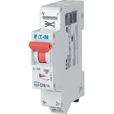 Eaton Leitungsschutzschalter Typ C, Pol 1P+N 10A DIN-Schienen-Montage Eaton Leitungsschutzschalter Typ C, Pol 1P+N 10A DIN-Schienen-Montage