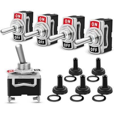Nilight 90012E-Kippschalter, robust, 15 A, 250 V, 20 A, 125 V, SPST, 2-polig, Ein-Aus-Schalter, Metall, wasserdicht, für Kofferraumkappenabdeckung, 5 Stück Nilight 90012E-Kippschalter, robust, 15 A, 250 V, 20 A, 125 V, SPST, 2-polig, Ein-Aus-Schalter, Metall, wasserdicht, für Kofferraumkappenabdeckung, 5 Stück