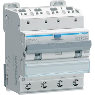 Hager FI-LS 4P 6kA B-20A 30mA Typ A QC/QB ADM420QC Hager FI-LS 4P 6kA B-20A 30mA Typ A QC/QB ADM420QC