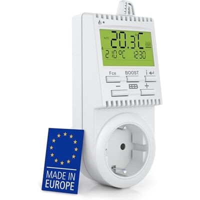 Elektrobock TS30 Steckdosen-Thermostat Temperaturregler 230V für Elektro- & Infrarotheizung Programmierbares Thermostat für Steckdose mit Display & Timer Heiz- & Kühlfunktion Elektrobock TS30 Steckdosen-Thermostat Temperaturregler 230V für Elektro- & Infrarotheizung Programmierbares Thermostat für Steckdose mit Display & Timer Heiz- & Kühlfunktion
