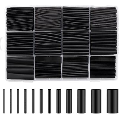 Carehabi Schrumpfschlauch set, 1000 Stück Schwarz Schrumpfschläuche Wasserdicht Heat Shrink Tube Sortiment 1-13mm für Kabel isolierung Ladekabel Carehabi Schrumpfschlauch set, 1000 Stück Schwarz Schrumpfschläuche Wasserdicht Heat Shrink Tube Sortiment 1-13mm für Kabel isolierung Ladekabel
