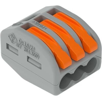 WAGO CLASSIC-Verbindungsklemmen 222-413 3 Leiter, bis 4 mm², 50 Stück, CLASSIC Kabelverbinder mit Hebeln für alle Leiterarten weltweit, bestätigte Anwendungssicherheit WAGO CLASSIC-Verbindungsklemmen 222-413 3 Leiter, bis 4 mm², 50 Stück, CLASSIC Kabelverbinder mit Hebeln für alle Leiterarten weltweit, bestätigte Anwendungssicherheit