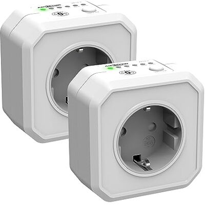 Ansmann Timer Steckdose, Schaltbare Energiespar-Steckdose mit Countdown Timer für Bügeleisen, Kaffeemaschine, Waschmaschine usw. (Zeitintervall per Schalter wählbar) 2 Stück ,Aes1 Weiß Ansmann Timer Steckdose, Schaltbare Energiespar-Steckdose mit Countdown Timer für Bügeleisen, Kaffeemaschine, Waschmaschine usw. (Zeitintervall per Schalter wählbar) 2 Stück ,Aes1 Weiß
