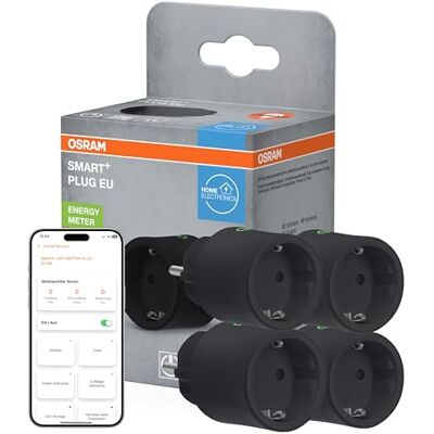 Osram SMART+ Matter Plug EU Steckdose, 2300W, 10A, IP20, schwarz, Alexa, Google Home, Apple HomeKit Osram SMART+ Matter Plug EU Steckdose, 2300W, 10A, IP20, schwarz, Alexa, Google Home, Apple HomeKit