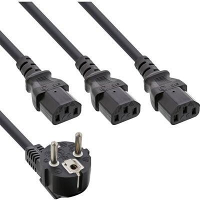 InLine 16657H Netz-Y-Kabel, 1x Schutzkontaktstecker zu 3x Kaltgerätestecker, 3m InLine 16657H Netz-Y-Kabel, 1x Schutzkontaktstecker zu 3x Kaltgerätestecker, 3m