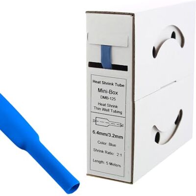 Offgridtec 5m Schrumpfschlauch mit Kleber 6,4mm > 3,2mm Schrumpfrate, Dual-Wand, Halogenfrei, Flammhemmend, Wasserdichte Kabelisolierung, Leicht zu Schneiden, Inklusive Spenderbox, blau Offgridtec 5m Schrumpfschlauch mit Kleber 6,4mm > 3,2mm Schrumpfrate, Dual-Wand, Halogenfrei, Flammhemmend, Wasserdichte Kabelisolierung, Leicht zu Schneiden, Inklusive Spenderbox, blau