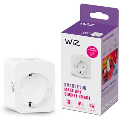 WiZ Smart Plug, Typ F, 230 V, einfache Einrichtung, Standardstecker, intelligente Steuerung, Sprachbefehle, mit Leistungsmesser, 1er-Pack WiZ Smart Plug, Typ F, 230 V, einfache Einrichtung, Standardstecker, intelligente Steuerung, Sprachbefehle, mit Leistungsmesser, 1er-Pack