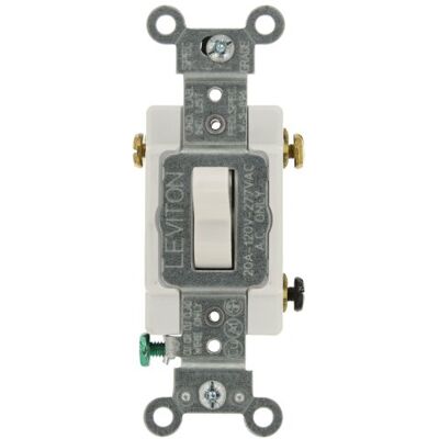Leviton 1223-SW 20-Amp, 120/277-Volt, Kippschalter, 3-Wege-Wechselstrom, leiser Schalter, strapazierfähig, Erdung, weiß Leviton 1223-SW 20-Amp, 120/277-Volt, Kippschalter, 3-Wege-Wechselstrom, leiser Schalter, strapazierfähig, Erdung, weiß