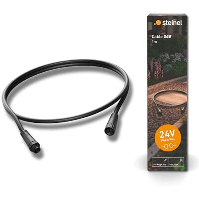 Steinel Verlängerungskabel 1 m für 24V Garten-Lichtsystem, Niedervolt Kabel, Wetterfest IP67, Plug & Play, 24V-Garten Zubehör, Schwarz Steinel Verlängerungskabel 1 m für 24V Garten-Lichtsystem, Niedervolt Kabel, Wetterfest IP67, Plug & Play, 24V-Garten Zubehör, Schwarz