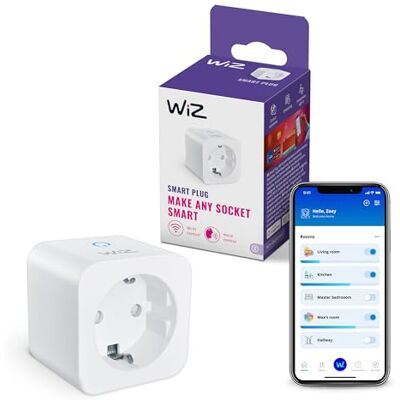 WiZ WLAN-Smart-Stecker, Typ F, 230V,50 Hz,einfache Einrichtung,Matter-zertifiziert,intelligente Steuerung, Sprachbefehle, kompatibel mit Alexa, Google Home und Apple Home,ohne Leistungsmesser,1er-Pack WiZ WLAN-Smart-Stecker, Typ F, 230V,50 Hz,einfache Einrichtung,Matter-zertifiziert,intelligente Steuerung, Sprachbefehle, kompatibel mit Alexa, Google Home und Apple Home,ohne Leistungsmesser,1er-Pack