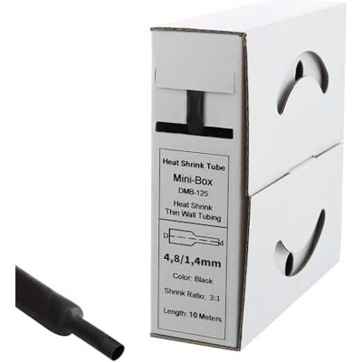 Offgridtec 10m Schrumpfschlauch mit Kleber 4,8mm > 1,5 mm, 3:1 Schrumpfrate, Dual-Wand, Halogenfrei, Flammhemmend, Wasserdichte Kabelisolierung, Leicht zu Schneiden, Inklusive Spenderbox, Schwarz Offgridtec 10m Schrumpfschlauch mit Kleber 4,8mm > 1,5 mm, 3:1 Schrumpfrate, Dual-Wand, Halogenfrei, Flammhemmend, Wasserdichte Kabelisolierung, Leicht zu Schneiden, Inklusive Spenderbox, Schwarz