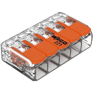 WAGO Verbindungsklemmen 221-415 5 Leiter, bis 4 mm², 25 Stück, COMPACT Kabelverbinder mit Hebeln für alle Leiterarten weltweit, bestätigte Anwendungssicherheit WAGO Verbindungsklemmen 221-415 5 Leiter, bis 4 mm², 25 Stück, COMPACT Kabelverbinder mit Hebeln für alle Leiterarten weltweit, bestätigte Anwendungssicherheit