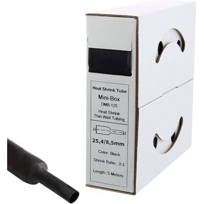 Offgridtec 5m Schrumpfschlauch mit Kleber 24 mm > 8 mm, 3:1 Schrumpfrate, Dual-Wand, Halogenfrei, Flammhemmend, Wasserdichte Kabelisolierung, Leicht zu Schneiden, Inklusive Spenderbox, Schwarz Offgridtec 5m Schrumpfschlauch mit Kleber 24 mm > 8 mm, 3:1 Schrumpfrate, Dual-Wand, Halogenfrei, Flammhemmend, Wasserdichte Kabelisolierung, Leicht zu Schneiden, Inklusive Spenderbox, Schwarz