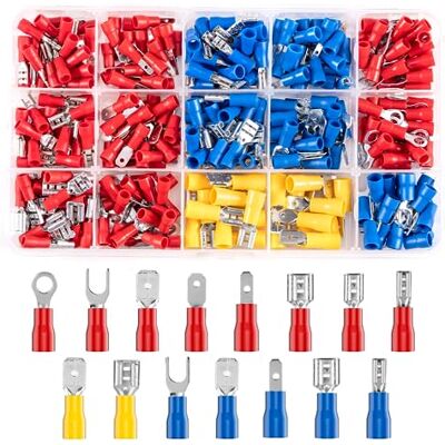 Carehabi Kabelschuhe set, 280 Stück Kabelschuh 0,5-6,0mm², Kabelschuhe Sortiment KFZ Flachstecker Set, Kabelverbinder, Quetschverbinder, Steckverbinder Flachsteckhülsen Carehabi Kabelschuhe set, 280 Stück Kabelschuh 0,5-6,0mm², Kabelschuhe Sortiment KFZ Flachstecker Set, Kabelverbinder, Quetschverbinder, Steckverbinder Flachsteckhülsen