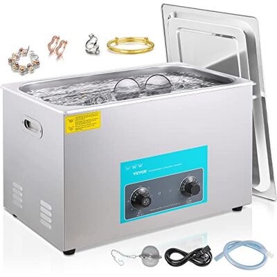 VEVOR Ultraschallreiniger 30L Ultraschall-Reinigungsmaschinensteuerung mit 304-Edelstahlknopf, mit Heiztimer für Schmuck, Uhren, Brillen, Dentalinstrumente VEVOR Ultraschallreiniger 30L Ultraschall-Reinigungsmaschinensteuerung mit 304-Edelstahlknopf, mit Heiztimer für Schmuck, Uhren, Brillen, Dentalinstrumente
