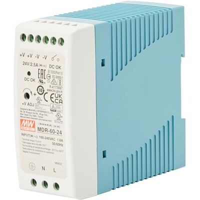 MEAN WELL MeanWell MDR-60-24 Hutschienen Netzteil, 60W, 24V, 2,5A MEAN WELL MeanWell MDR-60-24 Hutschienen Netzteil, 60W, 24V, 2,5A