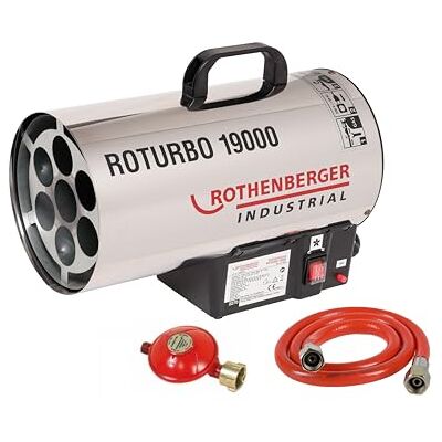 Rothenberger Industrial Gas Heiz Kanone/Gebläse RoTurbo 19000 inkl. Piezo-Zündung Schlauch 1 m und Regler 300mbar 18,2 kW Thermosicherung wettergeschützter Außenbereich 1500000051 Rothenberger Industrial Gas Heiz Kanone/Gebläse RoTurbo 19000 inkl. Piezo-Zündung Schlauch 1 m und Regler 300mbar 18,2 kW Thermosicherung wettergeschützter Außenbereich 1500000051