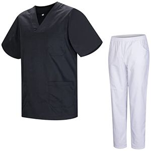 MISEMIYA Unisex-Schrubb-Set Medizinische Uniform mit Oberteil und Hose 817-8312-BLANCO XX-Large, Schwarz MISEMIYA Unisex-Schrubb-Set Medizinische Uniform mit Oberteil und Hose 817-8312-BLANCO XX-Large, Schwarz