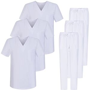 MISEMIYA Packung * 3 Sets Unisex-Hygieneuniform MEDIZINISCHE SANITÄREINHEITEN SANITÄRSETS 3-6801-6802 Medium, Weiß 68 MISEMIYA Packung * 3 Sets Unisex-Hygieneuniform MEDIZINISCHE SANITÄREINHEITEN SANITÄRSETS 3-6801-6802 Medium, Weiß 68