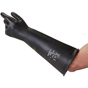 Ansell AlphaTec 87-104, Hochbelastbare Chemikalienschutzhandschuhe, 43cm Lange Stulpen, Strapazierfähige Schwarze Naturkautschuk- Latex Handschuhe für Industrie, Große Gummihandschuhe, 1 Paar, Gr. M Ansell AlphaTec 87-104, Hochbelastbare Chemikalienschutzhandschuhe, 43cm Lange Stulpen, Strapazierfähige Schwarze Naturkautschuk- Latex Handschuhe für Industrie, Große Gummihandschuhe, 1 Paar, Gr. M