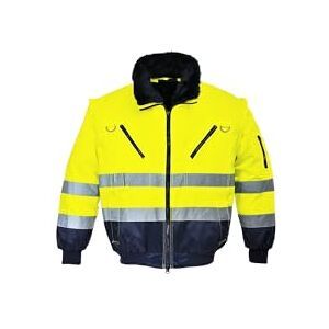 Portwest Hi-Vis Warnschutz 3-in-1 Pilotjacke, Größe: M, Farbe: Gelb/Marine, PJ50YNRM Portwest Hi-Vis Warnschutz 3-in-1 Pilotjacke, Größe: M, Farbe: Gelb/Marine, PJ50YNRM