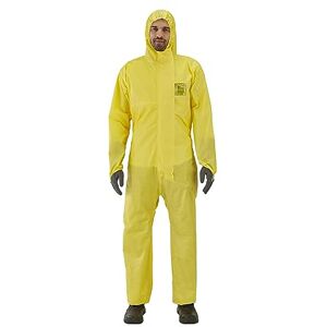 Ansell AlphaTec 2300 Modell 132, Einweg-Schutzanzug, Chemikalienschutz Typ 3/4/5, Wasserdichter Ganzkörperanzug, Arbeitsoverall in robuster Qualität, Schutzanzug gelb, 1 Stück, Gr. M Ansell AlphaTec 2300 Modell 132, Einweg-Schutzanzug, Chemikalienschutz Typ 3/4/5, Wasserdichter Ganzkörperanzug, Arbeitsoverall in robuster Qualität, Schutzanzug gelb, 1 Stück, Gr. M