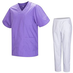 MISEMIYA Unisex-Schrubb-Set Medizinische Uniform mit Oberteil und Hose 817-8312-BLANCO Small, Flieder MISEMIYA Unisex-Schrubb-Set Medizinische Uniform mit Oberteil und Hose 817-8312-BLANCO Small, Flieder