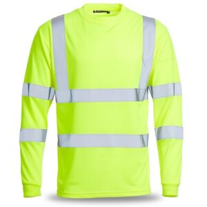Blackrock Warnschutz-Langarm-T-Shirt, gelbes T-Shirt, Arbeits- und Sicherheitskleidung, hohe Sichtbarkeit, Arbeitsoberteile, Kleidung, PSA-Arbeitskleidung, Vogelaugen-Polyester, atmungsaktiv, Klasse 3 Blackrock Warnschutz-Langarm-T-Shirt, gelbes T-Shirt, Arbeits- und Sicherheitskleidung, hohe Sichtbarkeit, Arbeitsoberteile, Kleidung, PSA-Arbeitskleidung, Vogelaugen-Polyester, atmungsaktiv, Klasse 3