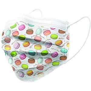 GIMA Gisafe Filtrierende Chirurgische Maske BFE > 98%, zum Einmalgebrauch, 3 Lagen, Typ IIR, formbarer Nasenbügel, für Erwachsene, Macaronesmuster, MP der Klasse I, CE-Kennzeichnung, 10 Stücken GIMA Gisafe Filtrierende Chirurgische Maske BFE > 98%, zum Einmalgebrauch, 3 Lagen, Typ IIR, formbarer Nasenbügel, für Erwachsene, Macaronesmuster, MP der Klasse I, CE-Kennzeichnung, 10 Stücken