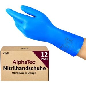 Ansell AlphaTec 37-310, Vielseitige Nitrilhandschuhe, Wiederverwendbare Handschuhe, Latexfreie Chemikalienschutzhandschuhe, Koch- und Reinigungshandschuhe, Blaue Arbeitshandschuhe, 12 Paar, Gr. M Ansell AlphaTec 37-310, Vielseitige Nitrilhandschuhe, Wiederverwendbare Handschuhe, Latexfreie Chemikalienschutzhandschuhe, Koch- und Reinigungshandschuhe, Blaue Arbeitshandschuhe, 12 Paar, Gr. M
