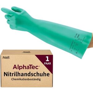 Ansell AlphaTec 37-185 Nitril-Arbeitshandschuhe, Industrie Chemikalien und Lebensmitteln, Chemikalien-Schutz Latexfrei, Chemie-Handschuh Säurefest, Damen Herren, Grün, Größe XL (1 Paar) Ansell AlphaTec 37-185 Nitril-Arbeitshandschuhe, Industrie Chemikalien und Lebensmitteln, Chemikalien-Schutz Latexfrei, Chemie-Handschuh Säurefest, Damen Herren, Grün, Größe XL (1 Paar)